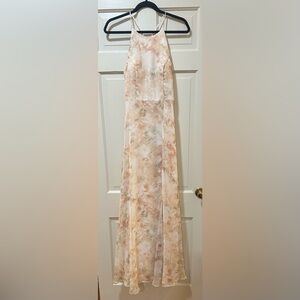 Jenny Yoo Long Bridesmaid Dress Kayla Print- Watercolor Garden Blush size 8